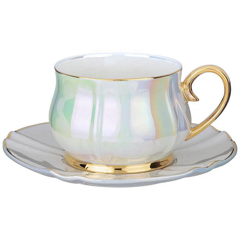 Чайная пара из фарфора 200 мл Porcelain Pearl Жемчужный Чайная пара из фарфора 200 мл Porcelain Pearl Жемчужный во Владивостоке | Loft Concept