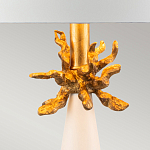 Настольная лампа с декоративным элементом золотого цвета и цилиндрическим абажуром из папье-маше светлого оттенка Flambeau варинант исполнения - 2 | Loft Concept во Владивостоке