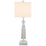 Настольная лампа с прямоугольным тканевым абажуром на белом мраморном основании Silver Threads варинант исполнения - 2 | Loft Concept во Владивостоке