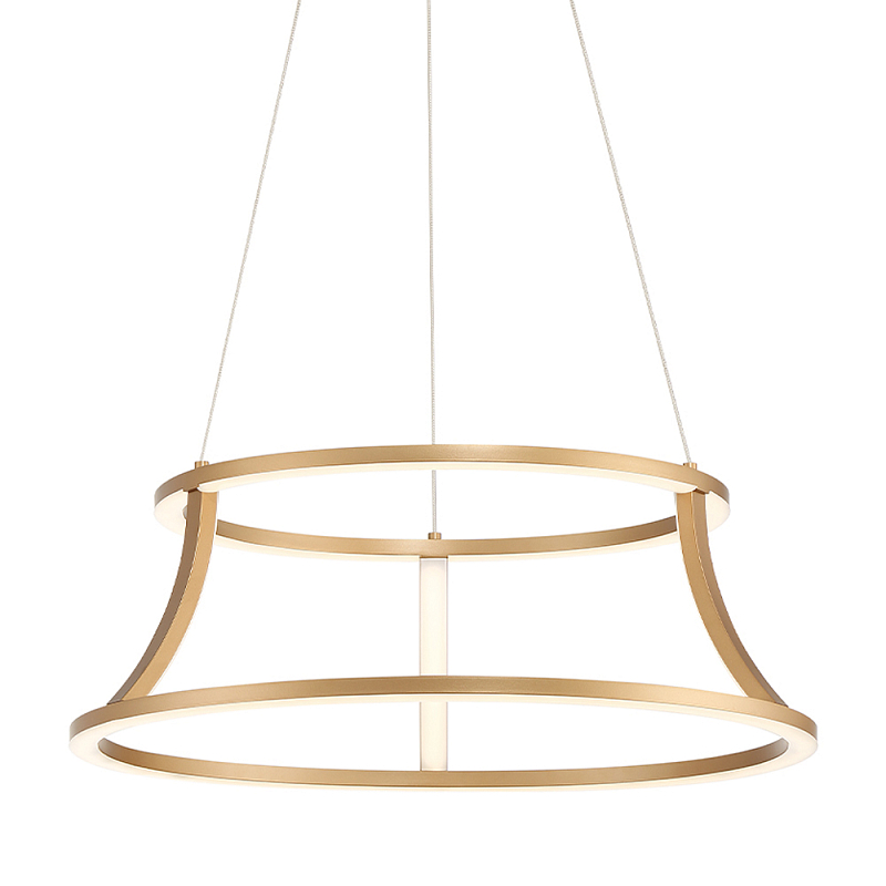 Люстра золотого цвета с 2-мя светодиодными кольцами Eurofase Золотой Прозрачный во Владивостоке | Loft Concept 