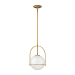 Подвесной светильник с белым плафоном в форме шара в арочной подвеске Hinkley варинант исполнения - 10 | Loft Concept во Владивостоке