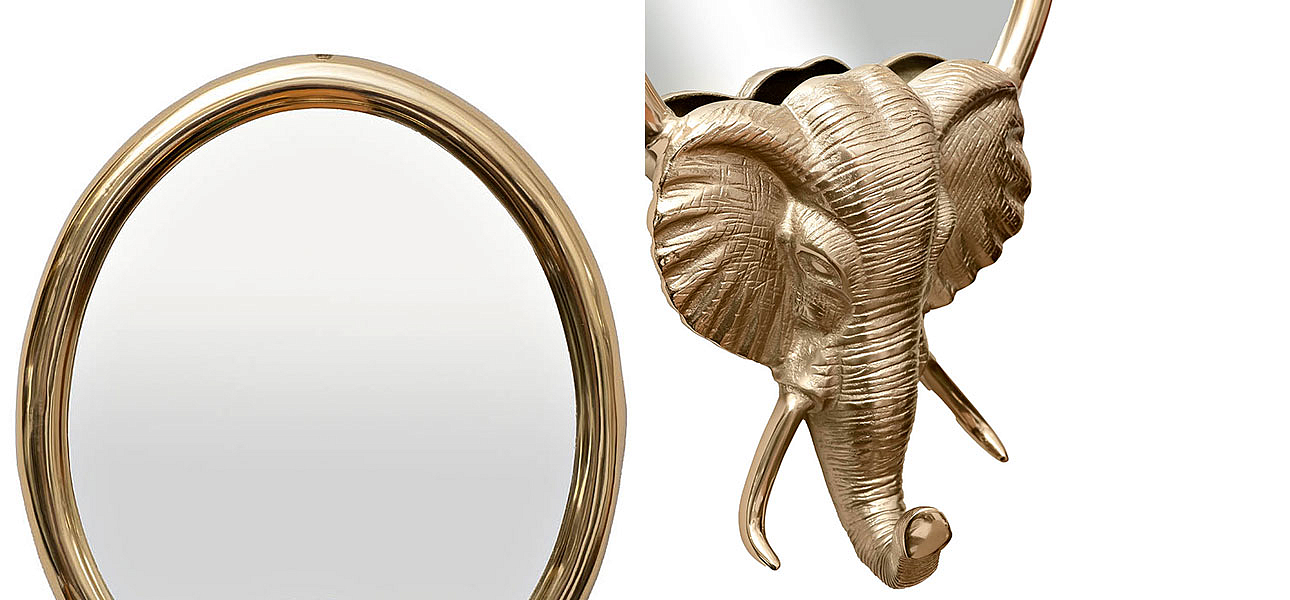 Зеркало с декором слона Gold Elephant Зеркало с декором слона Gold Elephant - Loft-Concept во Владивостоке