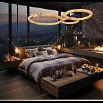 Люстра с 3-мя кольцами из натурального камня Minerals of Light варинант исполнения - 4 | Loft Concept во Владивостоке