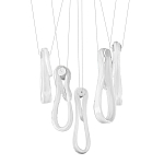 Подвесной светильник белого цвета с 6-ю изогнутыми плафонами Flow Loop варинант исполнения - 1 | Loft Concept во Владивостоке