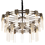 Двухъярусная люстра с прямоугольными хрустальными плафонами Glass Rectangles Chrome Chandelier 76 варинант исполнения - 1 | Loft Concept во Владивостоке