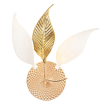 Бра с декоративными белыми и золотыми листьями на текстурном основании Wintery flovers варинант исполнения - 2 | Loft Concept во Владивостоке