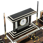 Настольный письменный набор с часами из природного камня обсидиана Team leader варинант исполнения - 5 | Loft Concept во Владивостоке