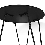 Стол журнальный с круглой столешницей из стекла на 3-х черных ножках Beige Marble варинант исполнения - 5 | Loft Concept во Владивостоке