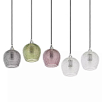 Подвесной светильник каскадный с 5-ю фактурными стеклянными плафонами Cascade with Relief Lampshades варинант исполнения - 3 | Loft Concept во Владивостоке