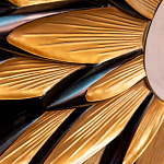 Зеркало-солнце в раме золотого и черного цвета Rays of Peace варинант исполнения - 2 | Loft Concept во Владивостоке