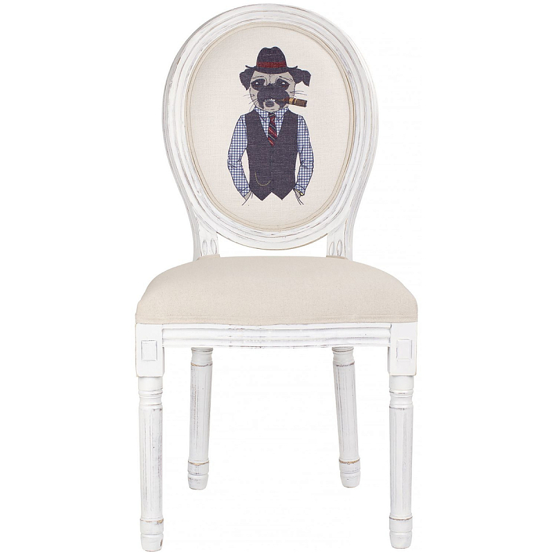 Стул French Beige Dog Белый Бежевый Стул French Beige Dog Белый Бежевый во Владивостоке | Loft Concept