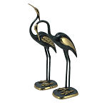 Статуэтка бронзовая пара Журавли синие Bronze Birds варинант исполнения - 1 | Loft Concept во Владивостоке