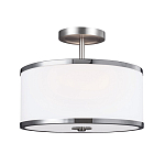 Потолочный светильник с цилиндрическим плафоомн из опалового матового стекла с металлическим обручем Feiss варинант исполнения - 1 | Loft Concept во Владивостоке