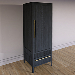 Узкий Шкаф Primo с 2 выдвижными ящиками Черный дуб варинант исполнения - 3 | Loft Concept во Владивостоке