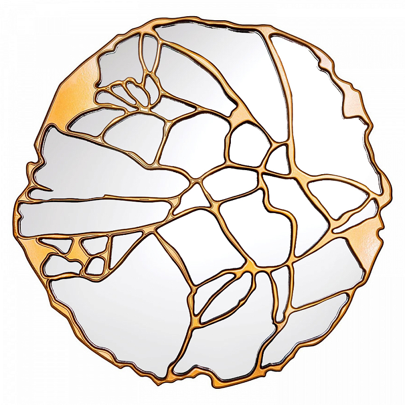 Зеркало кругле в декоративной раме золотого цвета Golden Ratio Золотой Зеркало кругле в декоративной раме золотого цвета Golden Ratio Золотой во Владивостоке | Loft Concept