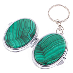 Зеркало брелок карманное двухстороннее из натурального камня Малахит Stone Mirrors варинант исполнения - 2 | Loft Concept во Владивостоке