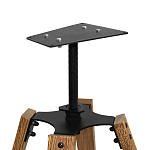 Барный стул со спинкой и мягкой обивкой с ромбами на 4-х деревянных ножках Бежевый Велюр Ava Charm варинант исполнения - 6 | Loft Concept во Владивостоке