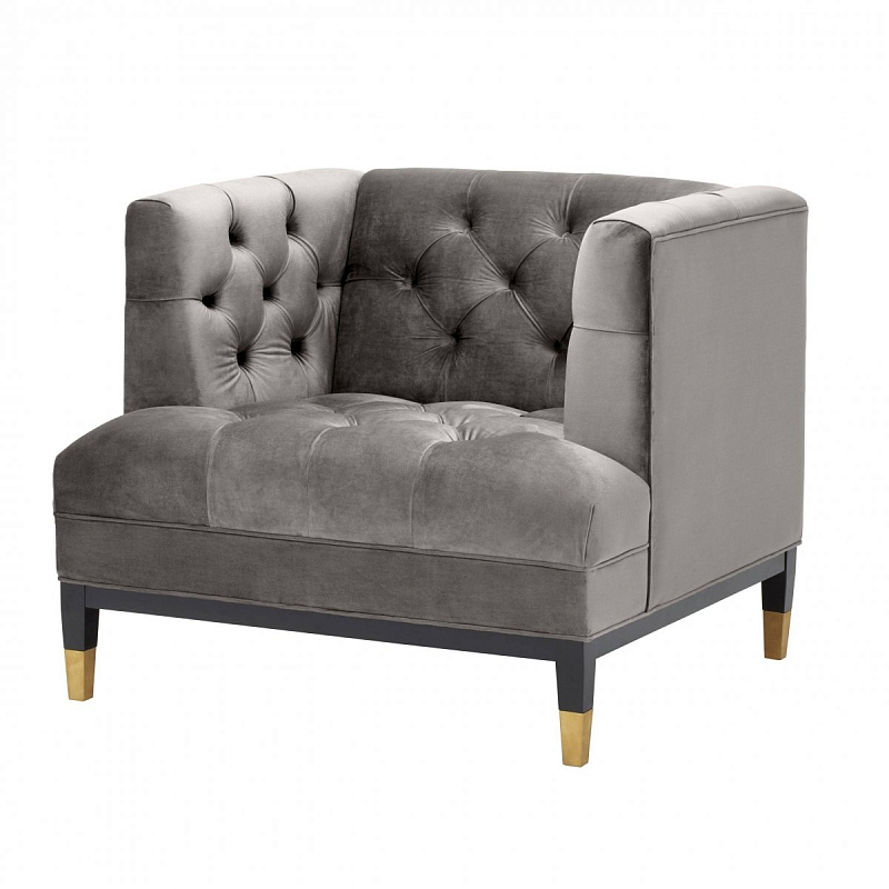 Кресло Eichholtz Chair Castelle Grey Серый Черный Латунь Кресло Eichholtz Chair Castelle Grey Серый Черный Латунь во Владивостоке | Loft Concept