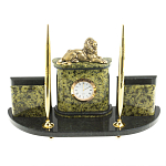 Настольный письменный набор из змеевика и бронзы с декором в виде льва Successful Leader варинант исполнения - 1 | Loft Concept во Владивостоке