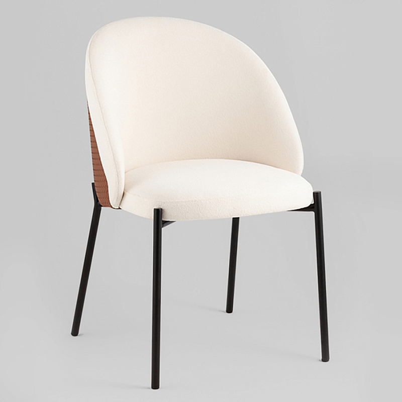 Стул обеденный Mauldine с экокожей Молочный Черный Охра во Владивостоке | Loft Concept 