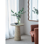 Столик приставной с круглой столешницей Textured Cream Table варинант исполнения - 7 | Loft Concept во Владивостоке