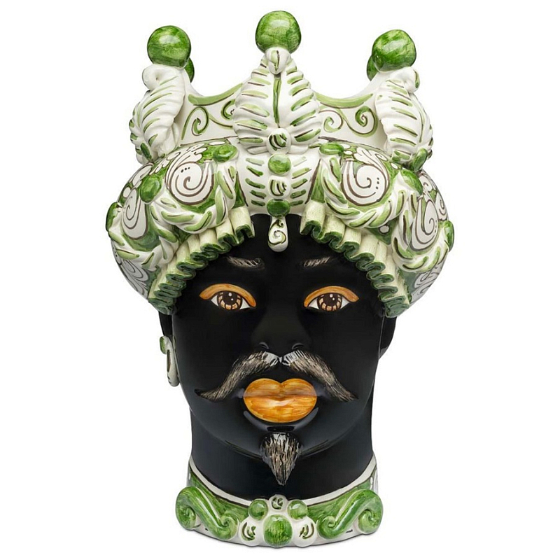 Ваза Ваза Vase Moro Man Medium Leaves Dark Green Черный Зеленый Белый Ваза Ваза Vase Moro Man Medium Leaves Dark Green Черный Зеленый Белый во Владивостоке | Loft Concept