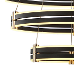 Люстра светодиодная с 3-мя плафонами в форме колец из акрила и алюминия с пультом для регулировки света Ring Horizontal Anthracite варинант исполнения - 4 | Loft Concept во Владивостоке