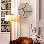 Зеркало кругле с декоративной золотой вставкой Golden Tree варинант исполнения - 3 | Loft Concept во Владивостоке