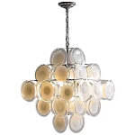 Люстра  с каскадом из круглых декоративных элементов  White Clear Glass Chandelier варинант исполнения - 1 | Loft Concept во Владивостоке