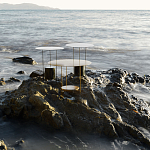 Дизайнерский круглый кофейный стол из металла с мраморным декором PANNA COTTA Coffee Table варинант исполнения - 2 | Loft Concept во Владивостоке