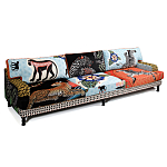 Большой Трехместный Диван с цветным принтом Qalakabusha Large Sofa варинант исполнения - 3 | Loft Concept во Владивостоке