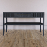 Дизайнерская Консоль с полкой и ящиком Primo Черный дуб варинант исполнения - 1 | Loft Concept во Владивостоке