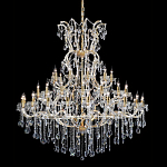 Люстра многоярусная с 53-мя лампочками и прозрачными хрустальными подвесками на основании золотого цвета Crystal lamps варинант исполнения - 1 | Loft Concept во Владивостоке