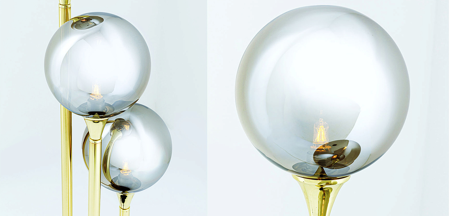 Настольная лампа Three Gray Transparent Balls Настольная лампа Three Gray Transparent Balls - Loft-Concept во Владивостоке