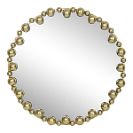 Зеркало круглое в фактурной золотистой раме из металла Mirror Golden Placer варинант исполнения - 1 | Loft Concept во Владивостоке