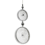 Подвесной светильник с круглым плафоном из рельефного стекла Peony Glass Chrome Hanging Lamp варинант исполнения - 1 | Loft Concept во Владивостоке