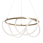 Люстра подвесная круглая золотого цвета с белыми изогнутыми световыми линиями Luke Lampco Tracer Lamp варинант исполнения - 1 | Loft Concept во Владивостоке