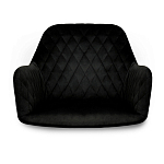 Стул с мягкой черной обивкой из велюра и подъемно-поворотным механизмом на колесиках Harper Black варинант исполнения - 3 | Loft Concept во Владивостоке