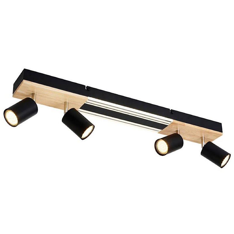 Потолочный светильник черный 70см GAVIN WOOD Черный матовый Прозрачный во Владивостоке | Loft Concept 