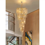 Люстра многоярусная с каркасом из металла и прозрачными подвесками FAIRYTREE Light варинант исполнения - 6 | Loft Concept во Владивостоке