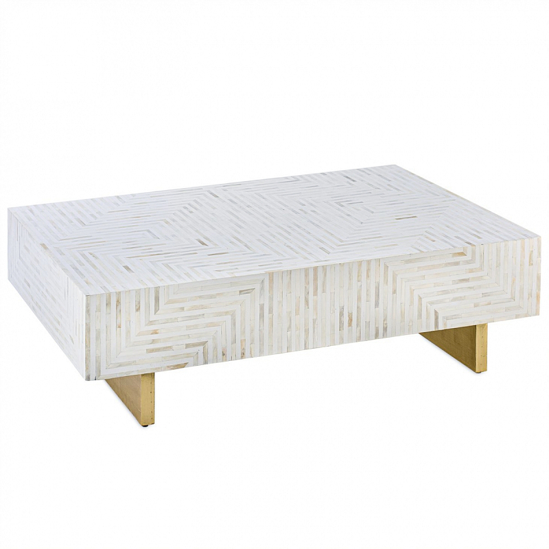 Журнальный стол Cream Indian Bone Inlay coffee table Кремовый Журнальный стол Cream Indian Bone Inlay coffee table Кремовый во Владивостоке | Loft Concept