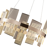 Люстра подвесная круглая с рифлёными прозрачными элементами и золотым основанием Aurea Vista варинант исполнения - 2 | Loft Concept во Владивостоке