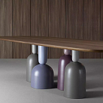 Обеденный стол деревянный с разноцветными фигурными ножками Cop варинант исполнения - 3 | Loft Concept во Владивостоке