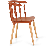 Пластиковый стул на ножках из массива бука Ferret Spiral Brown варинант исполнения - 3 | Loft Concept во Владивостоке