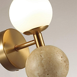 Бра с шарообразным матовым плафоном и шаром из камня на металлическом основании Orb Essence варинант исполнения - 3 | Loft Concept во Владивостоке