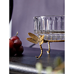 Чаша из прозрачного стекла на бронзовых ножках в виде стрекоз Eden Garden варинант исполнения - 4 | Loft Concept во Владивостоке