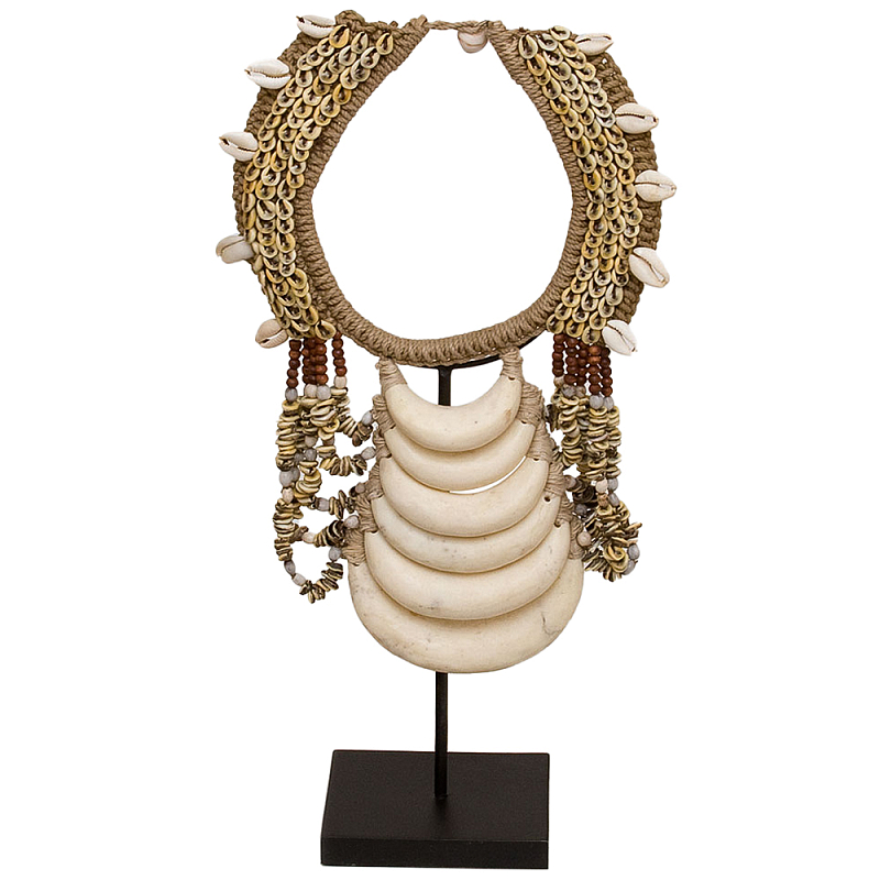 Ожерелье из ракушек на подставке Ethnic Beige Shells Necklace Бежевый Коричневый Ожерелье из ракушек на подставке Ethnic Beige Shells Necklace Бежевый Коричневый во Владивостоке | Loft Concept