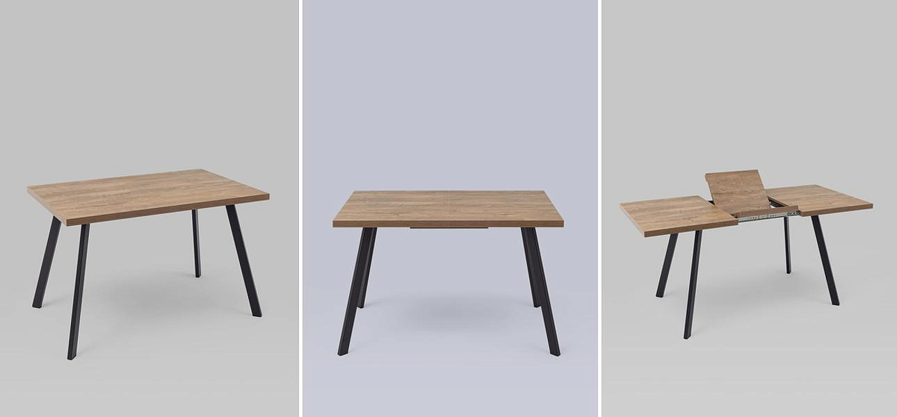 Стол обеденный Harris Collection столешница темное дерево Стол обеденный Harris Collection столешница темное дерево - Loft-Concept во Владивостоке