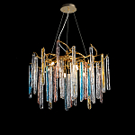 Люстра на подвесе с каркасом из металла и цветными подвесками из стекла Droplet Chandelier варинант исполнения - 3 | Loft Concept во Владивостоке