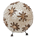 Настольная лампа из перламутра на металлическом каркасе Indonesian Ball варинант исполнения - 1 | Loft Concept во Владивостоке